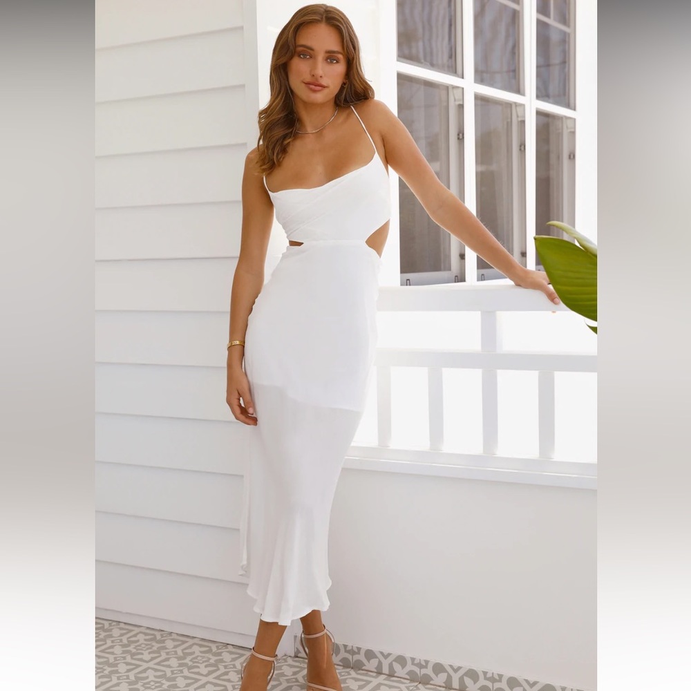 Reborn With You White Midi Dress